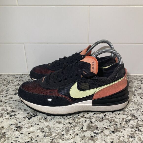 Nike Waffle One Black Lime Green Pink DC2533 002 Women’s Size 7.5 - Picture 1 of 8